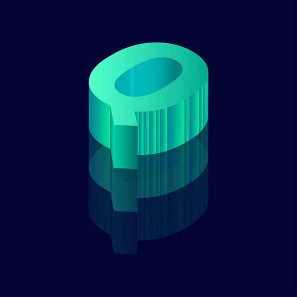 3 boyutlu Q harfli Isometric harfi Q. Vektör illüstrasyonu