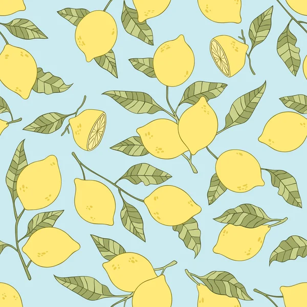 Limoni Modello Vettoriale Senza Soluzione Continuità Sfondo Stampa Frutta Del Grafiche Vettoriali