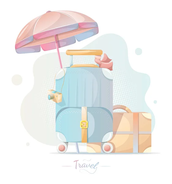 Color Flat Travel Illustration —  Vetores de Stock