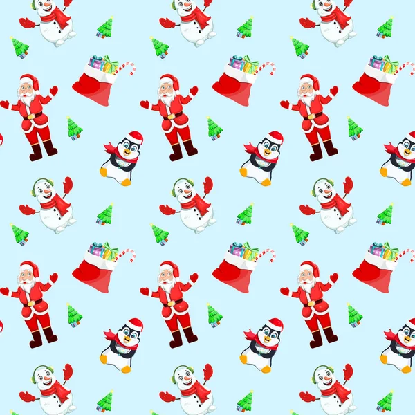 Colorful Christmas seamless pattern