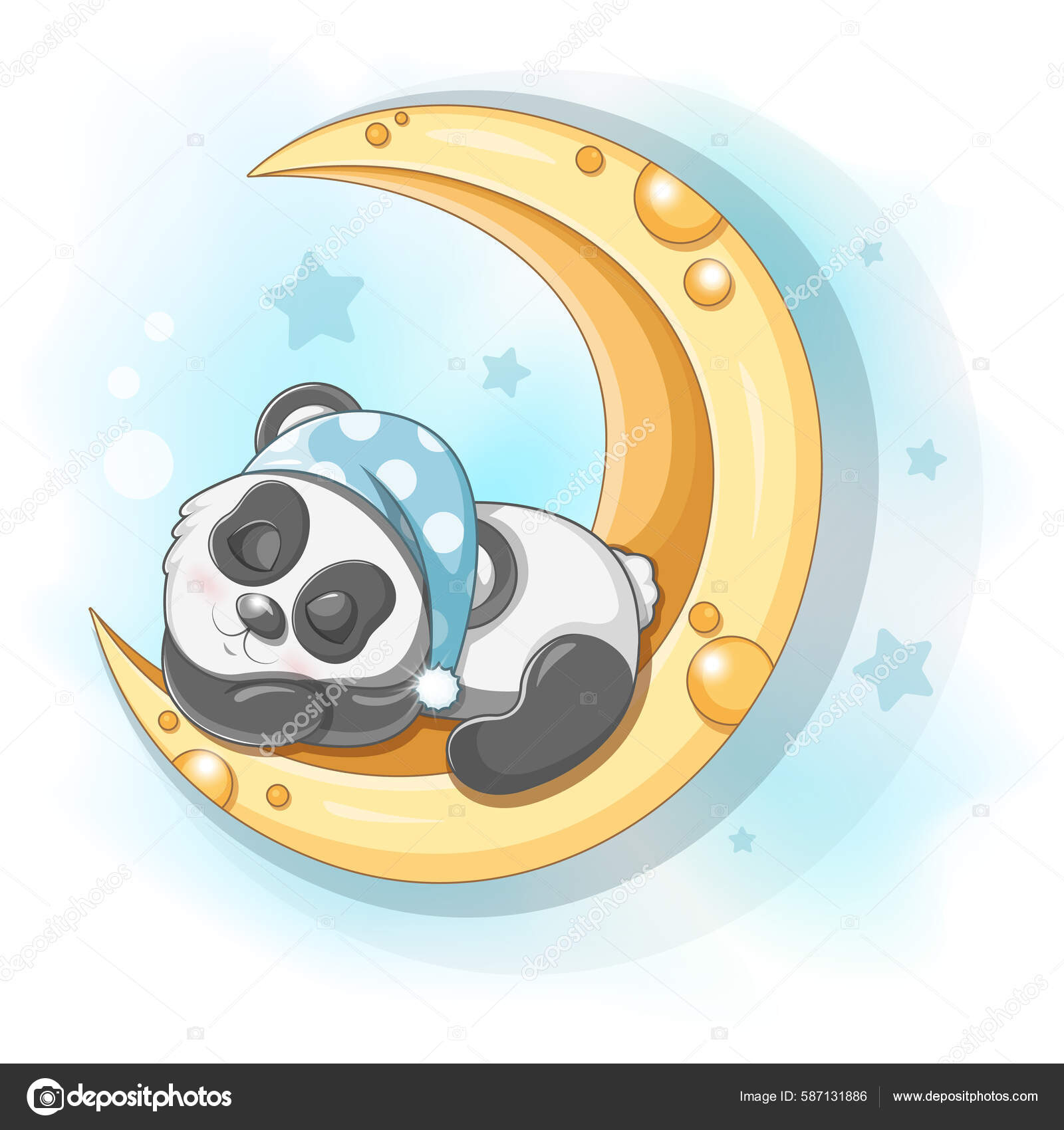 Desenhos de panda na lua para colorir para crianças