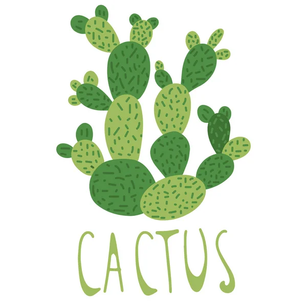 Handgetekende Cactus Doodle Stijl Geïsoleerd Een Witte Achtergrond Vectorillustratie — Stockvector