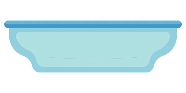 Modrá Polévka Salátová Mísa Tmavými Okraji Zaoblenými Okraji Plochém Stylu — Stockový vektor