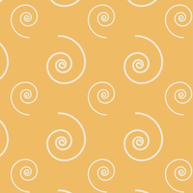 seamless pattern with white spiral on yellow background, abstract pattern in linear style, Flat style illustration for textile.