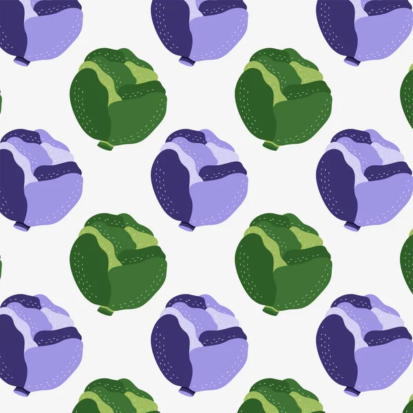 Vegetables seamless pattern. Vector healthy, diet, organic food set for your design. Illustration with cabbage for textile in a flat style. — Stockvektor