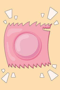 70 'lerin çizgi film trend tarzında çizgi roman elemanlarıyla kullanılmış prezervatif paketleme, koruma eylemi, ambalaj posterleri