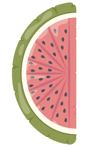 Watermeloen Opblaasbare Matras Ikoon voor zwembadfeest, strandvakantie en hotelvakantie — Stockvector