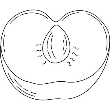 Meyve ve sebze çizgisi simgeleri. Moda tarzında bir sürü tabela. Ana hatlar tropikal yiyecek işaretleri.