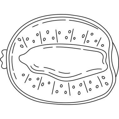 Meyve ve sebze çizgisi simgeleri. Moda tarzında bir sürü tabela. Ana hatlar tropikal yiyecek işaretleri.