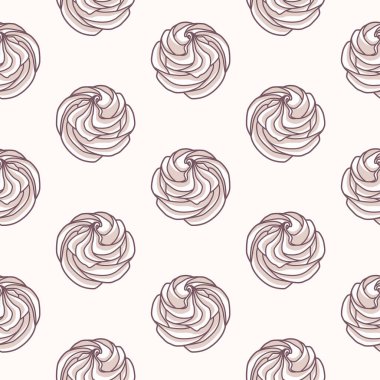 Vector seamless pattern with beige meringues on beige background