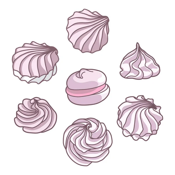 Vector set of different kind of meringues