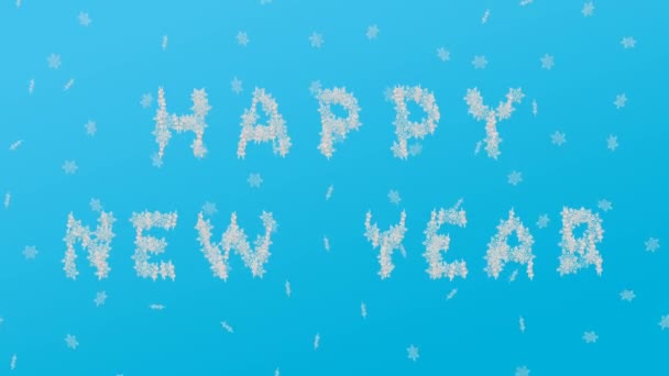 Fundo Ano Novo Texto Feliz Ano Novo Fundo Azul Claro — Vídeo de Stock