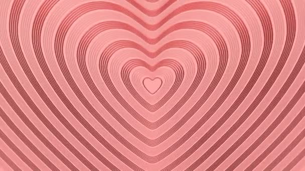 Valentines Day Background Red Heart Shapes Increase Pink Background Loopable — Stock Video