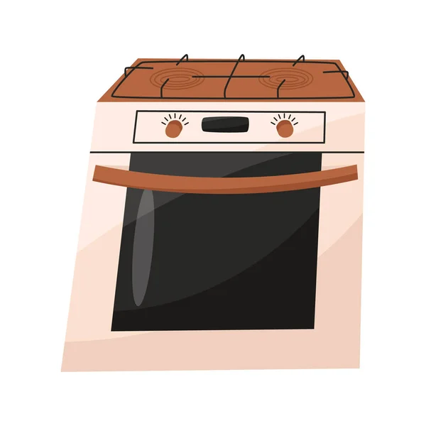 Cocina Eléctrica Aislada Sobre Fondo Blanco Electrodomésticos Para Cocina Horno — Vector de stock