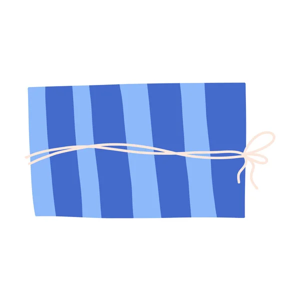 Мінімалістична Подарункова Коробка Смугами Плоска Векторна Ілюстрація Ізольована Білому Тлі — стоковий вектор