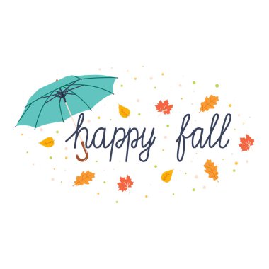 Yaprak ve şemsiyeyle el yazması 