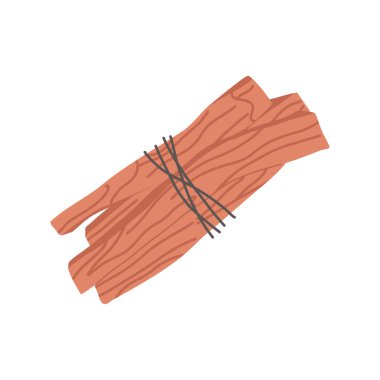 Palo santo kutsal ağaç lekesi, beyaz arka planda izole edilmiş düz vektör çizimi. Spa, rahatlama ve meditasyon için palo santo paketi.