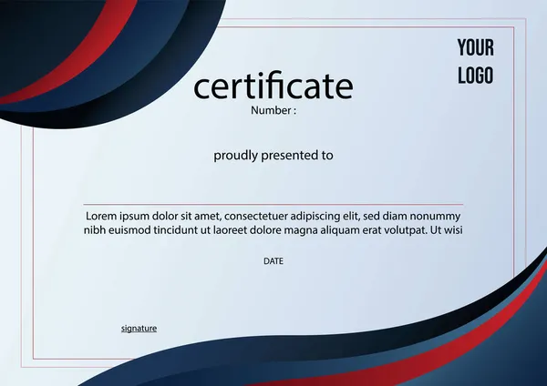 Certificate Template Modern Design Gift Certificate Vector Illustration — Stock Vector