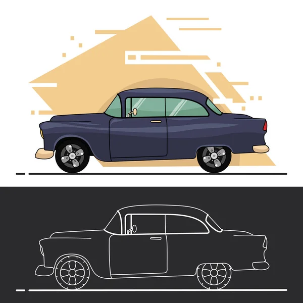 50S American Clássico Carro Ilustrações Perfeitas Para Roupas Design Mercadoria — Vetor de Stock