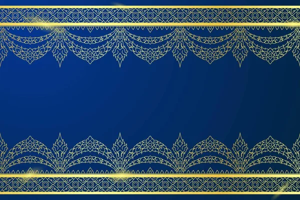 Thai Art Pattern Gold Asian Background Luxury Background — Image vectorielle