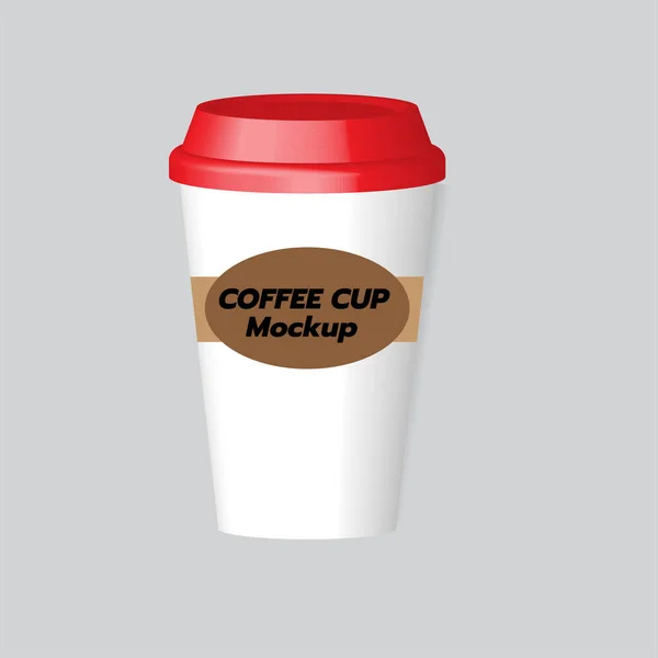 Takeaway Coffee Cups Mockup Mock Template Vector Coffee Cup — Wektor stockowy