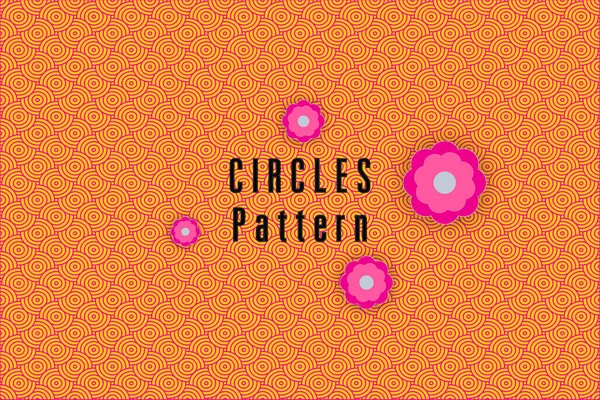 Circles Pattern Background Design with Flower.