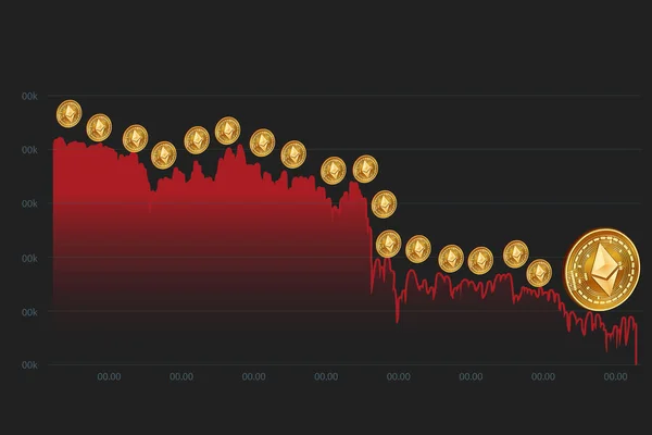 Grafico Prezzo Basso Bitcoin Cryptocurrency Grafico Trading Valuta Crypto Bitcoi — Vettoriale Stock