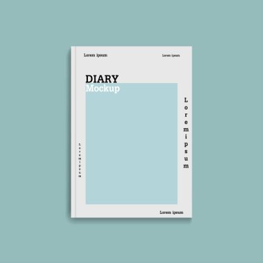 Diry Mockup, Blank photorealistik defter modeli.
