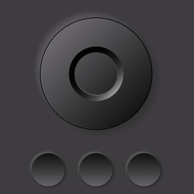 3D Illuminated Buttons Vector Design.