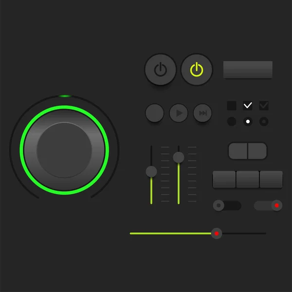 3D Music Buttons Set,Media Player Control Button Set.