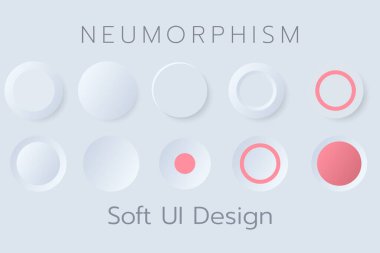 3D Neumorphic Soft UI Design. 3D Bottons.