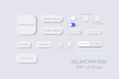 3D Neumorphic Soft UI Design. 3D Bottons.