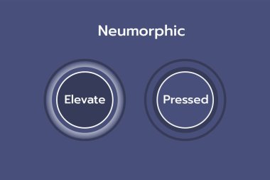 Neumorphism UI tasarım ögesi seti. Uygulamalar için basit moda arayüzü