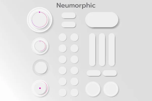 Neumorphism UI tasarım ögesi seti. Uygulamalar için basit moda arayüzü