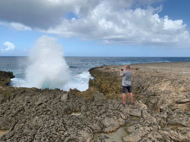 picturesque view of cliff sea coast 