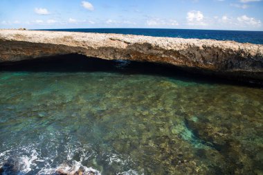 Kayalık kıyı şeridinin güzel manzarası 