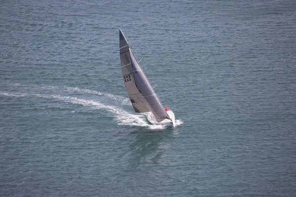 White Yacht Blue Sea Beautiful Summer Day — стоковое фото