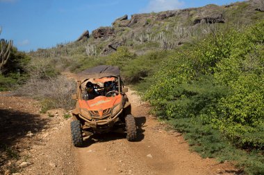 Tüylü araba turuna çıkan bir grup turist
