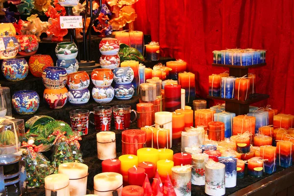 Beautiful Colorful Candles Souvenirs Store — Stock Photo, Image
