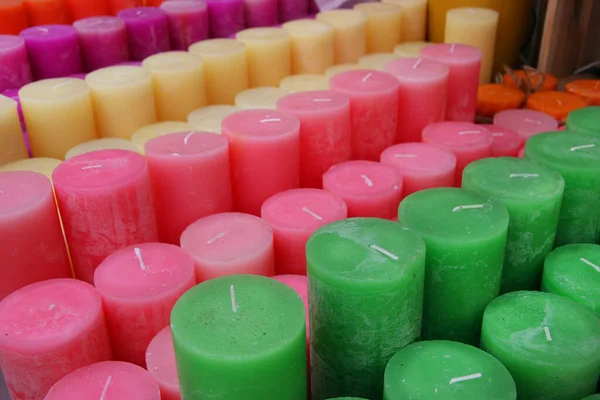 Rows Colorful Candles — Stock Photo, Image