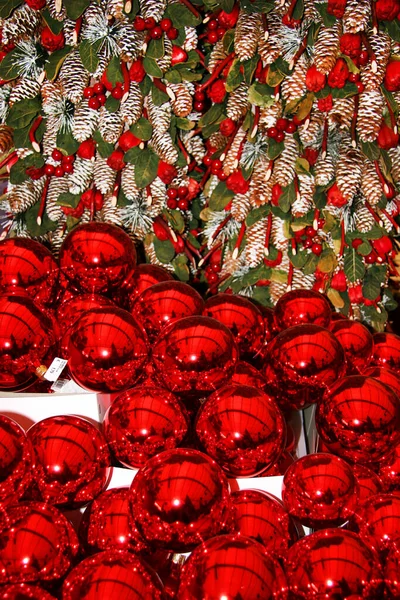 Decorações Natal Vermelho Caixas — Fotografia de Stock