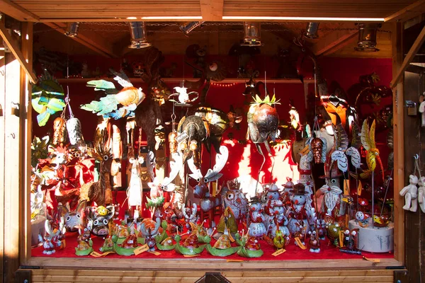 Φωτογραφία Της Χριστουγεννιάτικης Αγοράς Πάγκους Σουβενίρ — Φωτογραφία Αρχείου