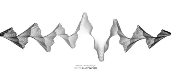 Diseño Abstracto Onda Medio Tono Textura Líneas Luminosas Fluidas Póster — Vector de stock