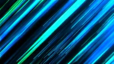 Rastgele hareket eden çizgilerin, LED şeritlerin soyut neon animasyon arkaplanı. Döngülü arkaplan tasarımı, hız simülasyonu. Farlar. Açık alan, meteor yağmuru, yıldız düşüşü. Kuzey ışıkları. 4k