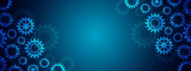 Arkaplan dişlileri. Teçhizat tasarımı. Teknoloji afişi. Dijital teknolojiler. Mekanik, mühendislik. Bilgi alışverişi. Doku geometrik şekiller daireler ve çizgiler. Vektör