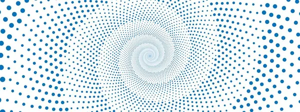 Fond Bleu Abstrait Points Conception Vectorielle Cercles Spirale Hypnose Schéma — Image vectorielle