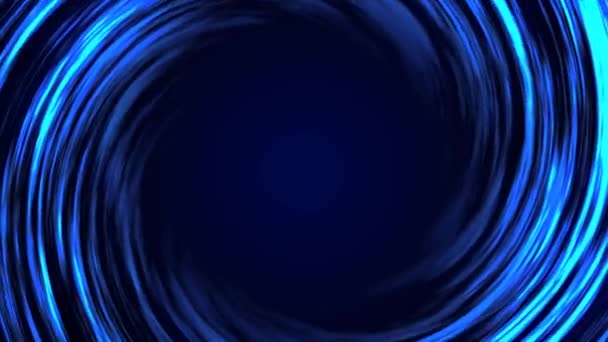 エネルギーリングのアニメーション 混沌とした円状の線 グラデーションの背景に青色で火の輪 宇宙の体 回転する円 シンボルのための放射フレーム — ストック動画