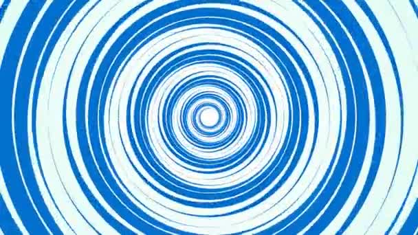 Hypnosis Animation Background Blue Chaotic Circle Shaped Line Moving Maze — Stock Video