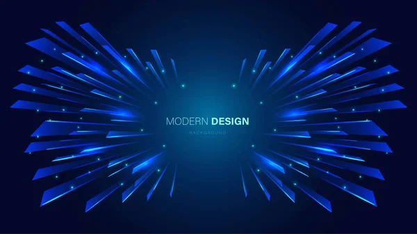 Abstrakter Neon Rahmen Auf Blauem Hintergrund Design Gradientenflügel Besteht Aus — Stockvektor