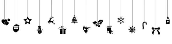 Noel Ağacında Oyuncaklarla Dolu Bir Arka Plan Noel Arifesi Ikonları — Stok Vektör